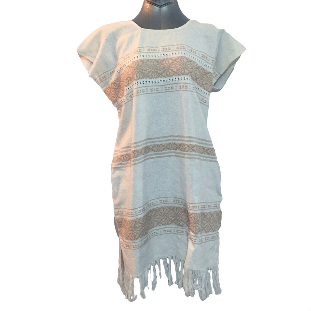 White Pullover Bohemian Dress one size